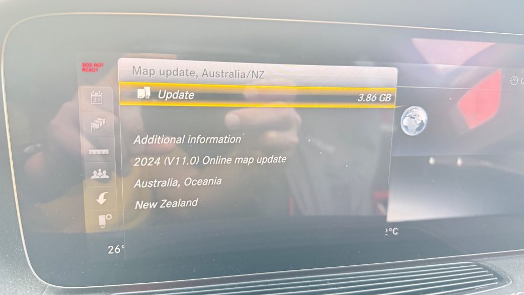 Mercedes S-Class W222 dashboard after successful Japan to Australia multimedia and system conversion